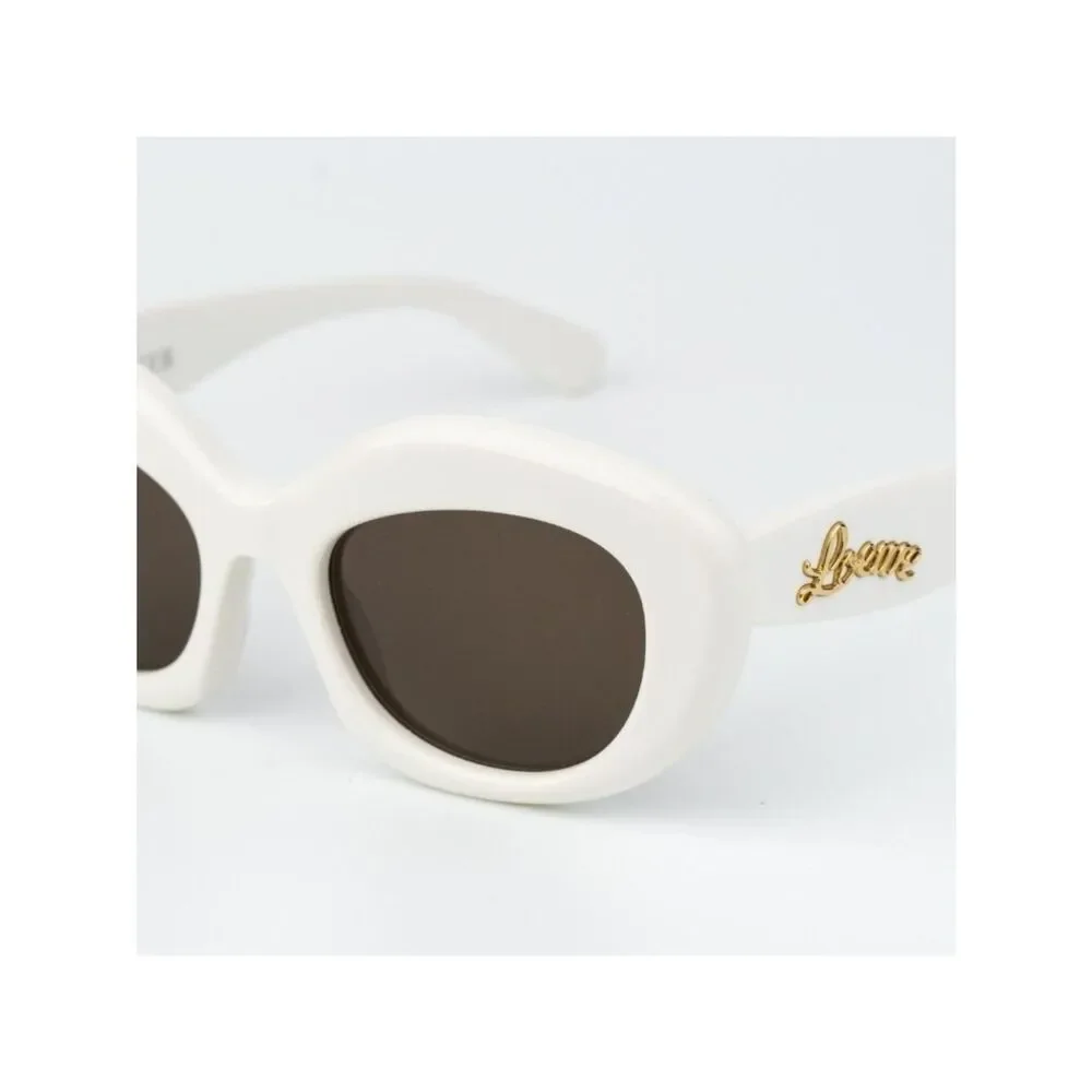 Loewe CURVY Women Sunglasses Ivory Brown Square LW40153I 25E NEW AUTHENTIC